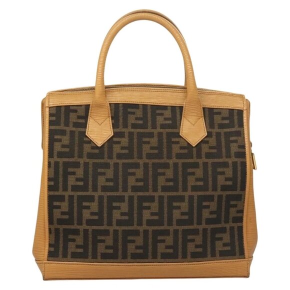 FENDI Zucca Canvas Hand Bag 2way Brown Black Auth bs27918 - Picture 3 of 16